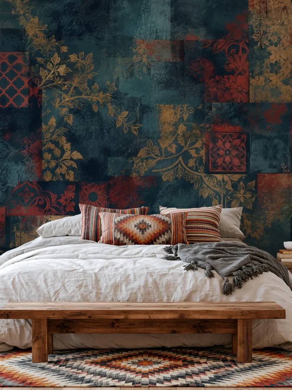 Distressed Decorative Tile Wallpaper Mural