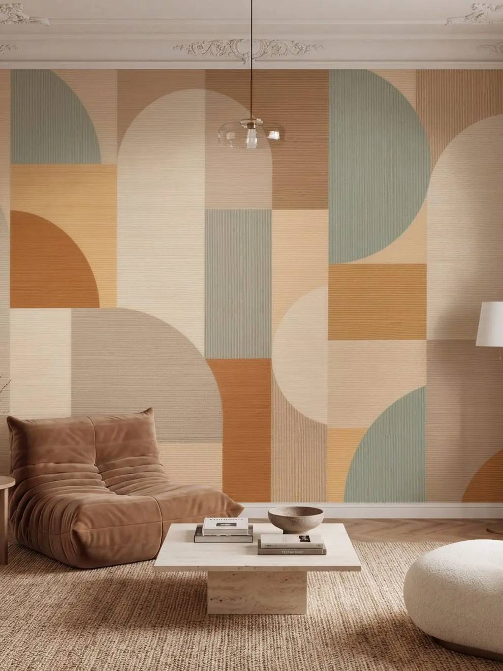 Abstract Geometric Arch Wallpaper Mural