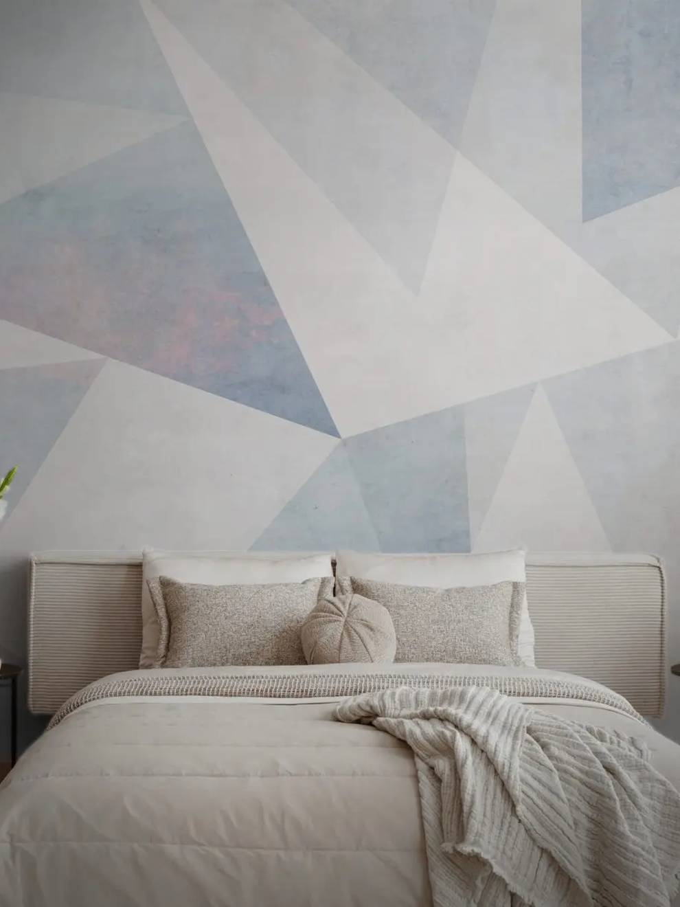 Blue Gray Geometric Wallpaper Mural