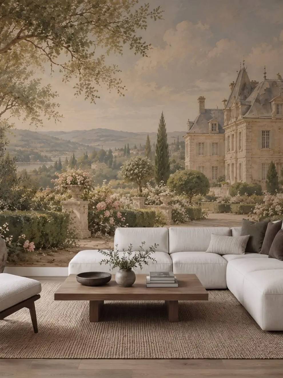 French Château Garden Wallpaper Mural