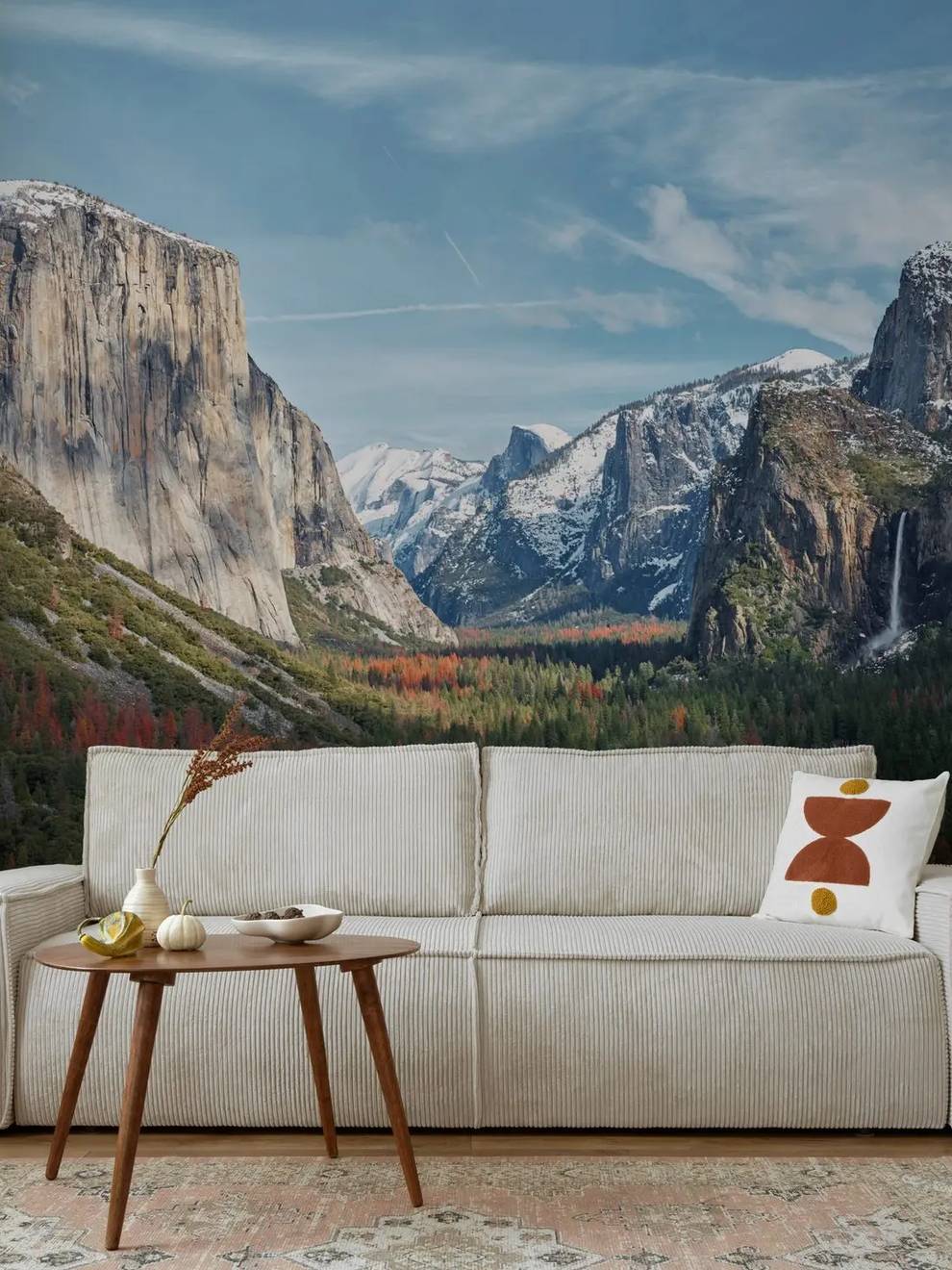 Snowy Mountain Valley Wallpaper Mural