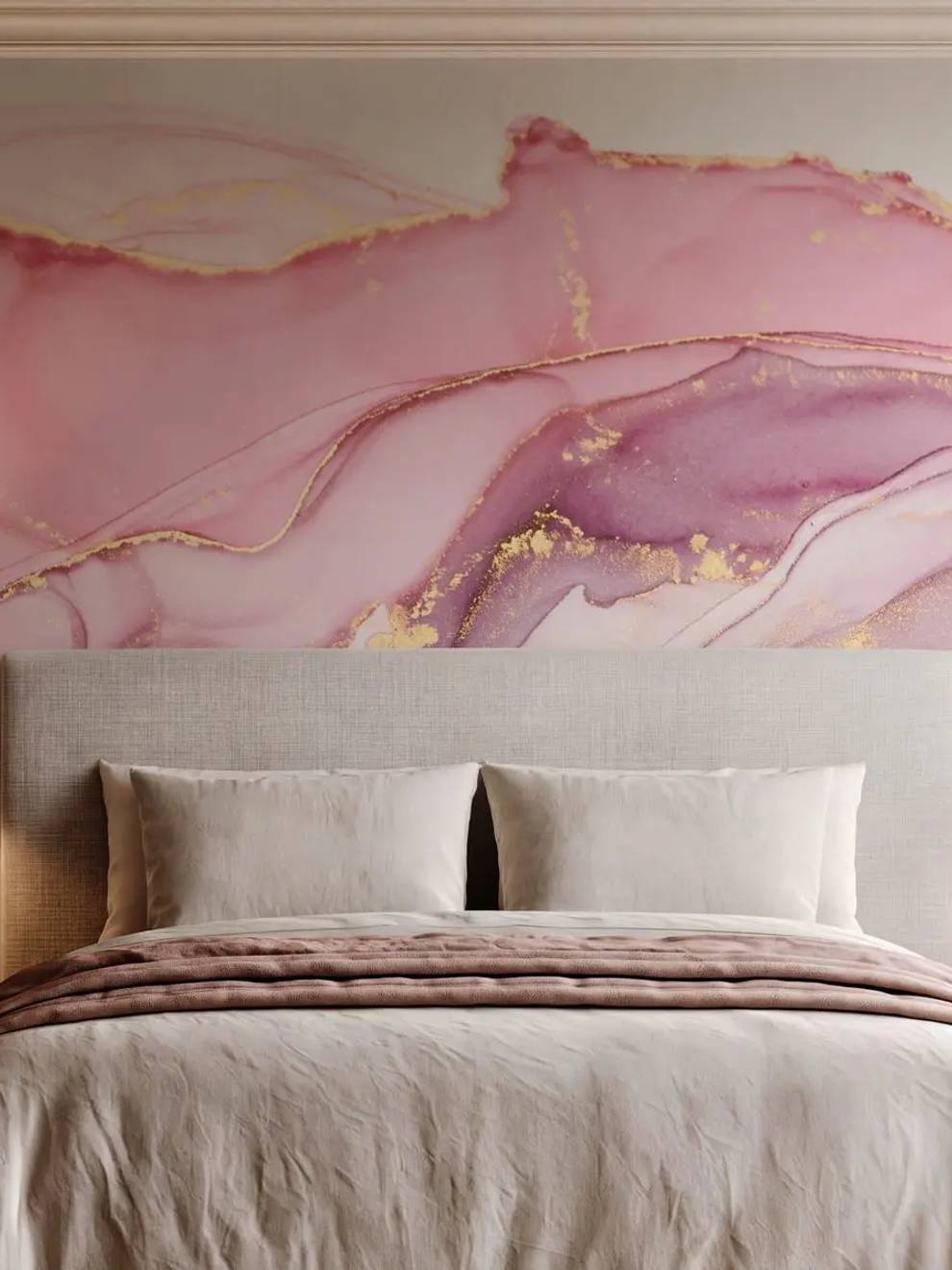 Purple Wallpaper Mural with Gold Veining