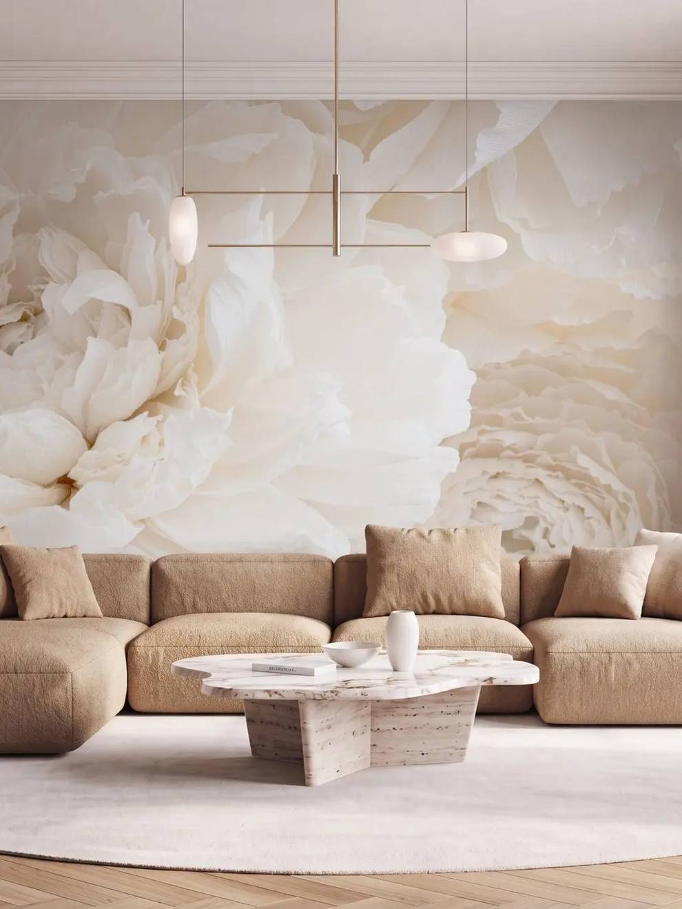 Ivory Peony Wall Mural