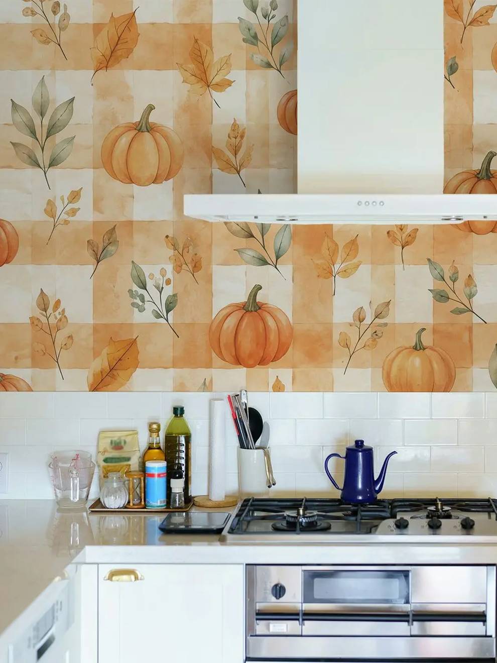 Watercolour Pumpkin Wallpaper Mural